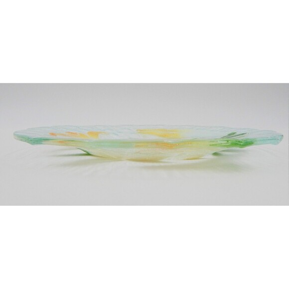 Sydenstricker Fused Glass Daffodil Salad Plate 8-3/4 Inch Yellow Green - Picture 3 of 7
